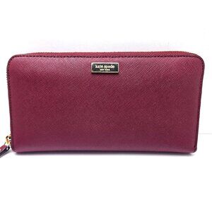 Kate Spade New York Bacchus Red Saffiano Leather Newbury Lane Neda Wallet
